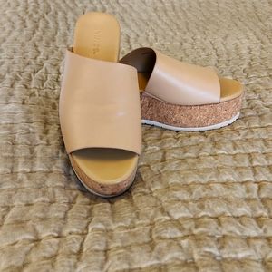 Vince leather sandals with wedge